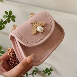 2022 Kids Bees Purse Girls Chain One-Shoulder Saddle Bag Designer Children Messenger Bags Child Princess Mini Wallet263a