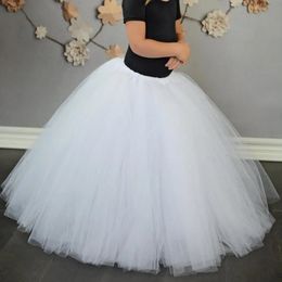 Baby girl white long Tutu Skirts childrens sheer Skirts Underskirts childrens birthday party dress Skirts 240424