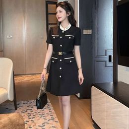 Light luxury womens dress designer skirt women high waist puff sleeve dresses fashion triangle casual Dress Asian size s-l