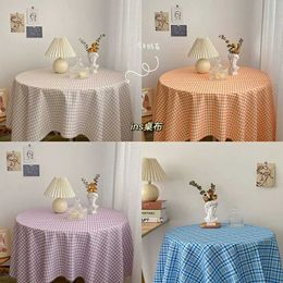 Table Cloth Korean style cotton checkered tablecloth rectangular dustproof table cover used for decorating wedding birthday party dining table 240426