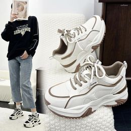 Casual Shoes 2024 Spring Autumn Fashion Platform For Women All-match Four Seasons Mixed Colours Lace-up Shallow