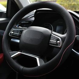 Steering Wheel Covers Cover 14.5-15 Inch Car With Coasters Microfiber Leather Sport Breathable Anti-Slip Durable