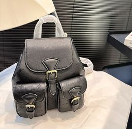 Luxury designer Backpack school bag Women Genuine Leather chain bucket back packs Letter flower Embossing Travel bag Sport Outdoor Packs Bag