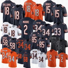 Caleb Williams Rome Odunze DJ Moore Football Jersey Cole Kmet Roschon Johnson Swift Bagent Walter Payton Brisker Urlacher Sweat Jaylon Johnson Byard III Hester