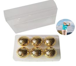 Golf Balls Unique Gold For Golfer Indoor Outdoor Swing Putter Training Ball Practise Gift Father Friend Christmas2509098