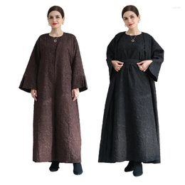 Ethnic Clothing Women's Elegant Dresses Abaya Loose Long Thick Autumn Winter Dress Woman Saudi Dubai Open For Women 2024