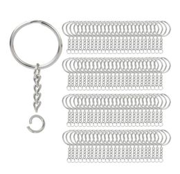 200Pcs Split Key Chain Rings with Chain Silver Key Ring and Open Jump Rings Bulk for Crafts DIY 1 Inch25mm5295327