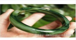 Whole Beloved Natural beautiful green jade bracelet bangle big size 70mm box2124292