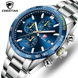 Wristwatches CHEETAH Men Top Luxury Brand Stainless Steel Business Quartz Mens es Chronograph Casual Sport Wrist es for Men Y240425