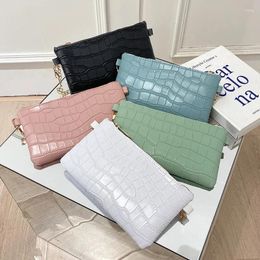 Totes 2024 Fashion Chain Messenger Bags PU Leather Crocodile Pattern Underarm Shoulder Bag Female Purses And Handbags Phone Coin