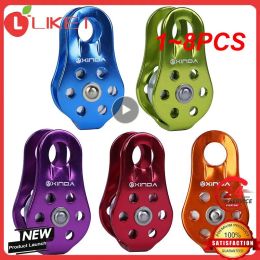 Accessories 1~8PCS Climbing Pulley Fixed Sideplate Single Sheave Pulley Outdoor Survival Tool High Altitud Traverse Hauling Gear