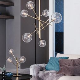 Chandeliers European Style Modern Clear And Smoke Grey Glass Bubble Chandelier Living Room Dining Bedroom Decoration Hanging Lamp