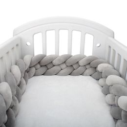 Bedding Sets 2M Baby Bumper Bed Braid Knot Pillow Cushion Solid Color For Infant Crib Protector Cot Room Decor Drop Ship285K