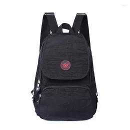 Backpack Style Brand Nylon Women Cover Zipper Pocket Casual Backpacks Soft Back Double Strap Daily Use Satchels