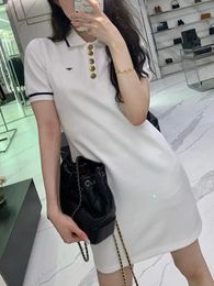 Casual Dresses Summer Designer Embroidery Dresses Solid Color Slim Fit Skirt Women's Mini Dress