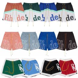 Man Beach Short Pants Summer Designer Nylon Sport Shorts Mesh High Street Trousers Women Casual Letter Rhud Drawstring Jogging Shorts