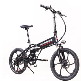 Bicycle RANDRIDE YA20 20'' Foldable Electric Bike 500W 12.8Ah City Bike Shimano 7 Speed Urban Electric Bicycle for Adult with Disc Brake