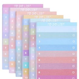 6PC To Do List Sticky Notes Multicolors Lined Self Adhesive Memo Pad For Office NotepadHom 240409