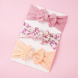 Hair Accessories Print Baby Nylon Headband Girls Bow Turban Soft Headwrap Child Ozdoby Do Wlosow Naissance Fille Hairband 3Pcs263S