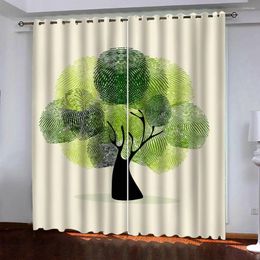 Curtain Window Art Botanical Patterns 3D Print Blackout Curtains Living Room Bedroom Child Kids Gift For Rooms