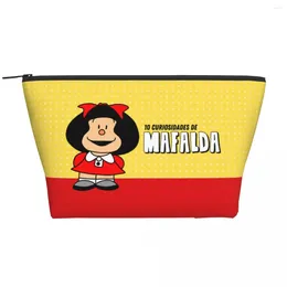 Cosmetic Bags Custom Kawaii Mafalda Travel Bag For Women Cartoon Makeup Toiletry Organiser Lady Beauty Storage Dopp Kit
