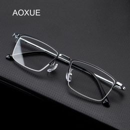Crystal Glass Reading Glasses Mens Business Presbyopic Diopter TR90 Half Frame Readers 1.0 2.0 2.5 3.0 4.0 FD64085878 240415