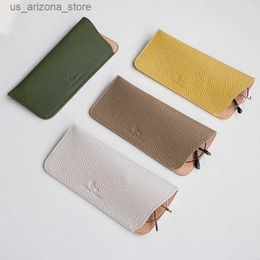 Sunglasses Cases PU leather eyewear bag soft and fashionable portable sunglasses box case goggles reading glasses accessories Q240426