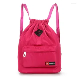 Drawstring Nylon Backpack Waterproof Sport Bag For Men Women