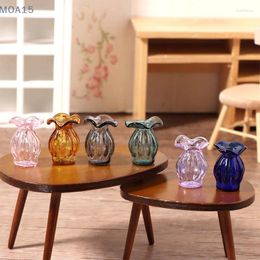 Vases 1:12 Dollhouse Miniature Glass Vase Flower Arrangement Flowerpot Storage Jar Garden Christmas House Decor