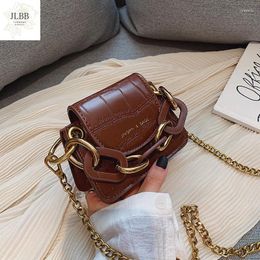 Bag Fashion Mini Saddle Women Shoulder Bags Designer Brand Acrylic Chain Handbags Luxury Pu Leather Female Crossbody Small Purse