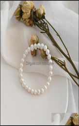 Bangle Bracelets Jewellery Freshwater Pearl Bracelet Natural For Girls Women Fashion Simple Party Wedding Jewelr S3T6 Dro Dhhem9103586