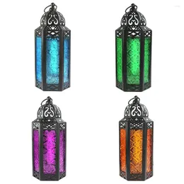 Candle Holders Morocco Style Wrought Iron Hanging Holder Decorative Storm Lantern Desktop Ornaments