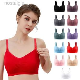 Maternity Intimates Maternity Nursing Bras Detachable Breathable Breastfeeding Pregnant Women Seamless Underwear Breast Feeding Plus Size Bralette d240426