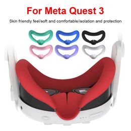 Glasses Silicone VR Face Mask Lightproof VR Facial Interface Sweatproof Mask Face Cushion Replacement for Meta Quest 3 Accessories