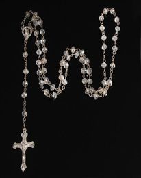 24pcs wholesale/6mm crystal rosary necklace, Catholic Holy Land Prayer Necklace2761569