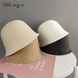 Foldable Sun Hat 2024 Summer visor Protection Straw Hats Panama Beach Bucket Cap Sombreros De Mujer Sunhats 240415