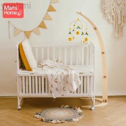 Mobiles# Baby Wooden Mobile Crib Bed Bell Floor Stand Infant Hanging Toys Holder Wood Newborn Bed Decoration Bedding Supplies Kids Gift d240426