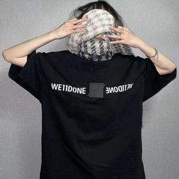 Welldone T-shirt Designer Tee Luxury Fashion Womens T-Shirt Block Emblem Letter Print Trend Brand Loose Versatile Short Sleeved