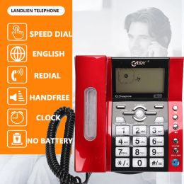 Accessories Call ID Corded Phone Landline Telephone With Hand Free Home Office Hotel Without Battery Bring Power Fixed Phone Black