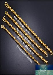 24k Yellow Gold Bracelet for Women Men Round Buddha Bead Transfer Bead Gold Bracelet 4mm5mm6mm7mm8mm9mm Hand Chain2988470