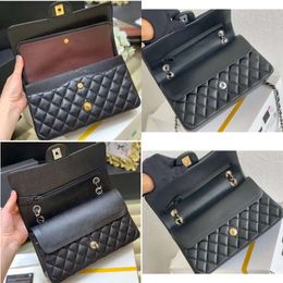 Designer 10A Bag Mirror Quality Jumbo Double Flap Bag Real Leather Caviar Lambskin Classic All Black Purse Quilted Handbag Shoulde With Box 2024 Original Quality