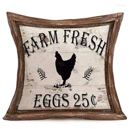 Pillow Farmhouse Animal Pigs Sheep Chickens Linen Pillowcases Sofa Covers Home Decoration