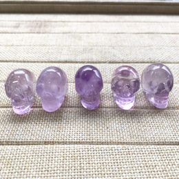 High quality natural amethyst quartz crystal skull reiki healing gemstone hand carved crystal skull for decoration 1 inch3561590