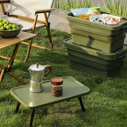 New Large Portable Outdoor Camping and Picnic Basket Car Folding Storage Basket Table Panel Cover Storage Basket