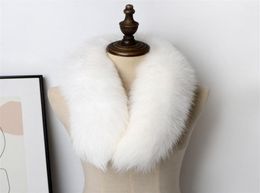 80100cm Real Fox Fur Scarf Fur Tail Collar Shawl Scarves Wrap Stole Neck Warmer Scarves8237509