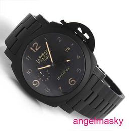 Panerai Male Wrist Watch Luminor Series Swiss Watch Mens Mechanical Famous Luxury Watch PAM00438 Black Ceramic 44mm