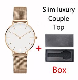 2019 top rose gold mesh watch stainless steel ultrathin quartz watch men 40mm ladies 36mm 32mm silver black fashion gift lovers c5731310