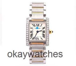 Dials Working Automatic Watches Carter Special leak detection tank quartz gold womens watch with diamond inlay at the back W51007Q4