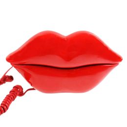 Accessories Lips telephone cute red mouth shape lip phone corded landline phones for home and office decor pink role play telephone gift