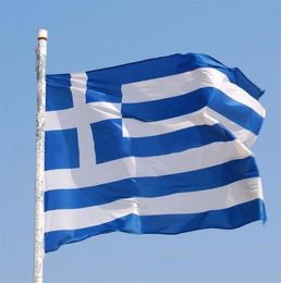 90150cm Greece Flag Banner Vivid Color and UV Fade Resistant 100 Polyester Greek National Flags with Brass Grommets5747591